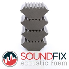 4 Acoustic Foam Bass Traps SoundFix Corner Traps Grey Studio Sound Treatment