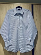 Phase Eight  Blue & White Striped Blouse Size 16 Excellent Condition