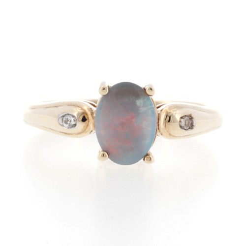 9carat yellow gold black - yellow, opal