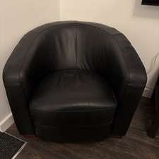 Fishpools Genuine Real Hide Leather Bucket Tub Chair Excellent 