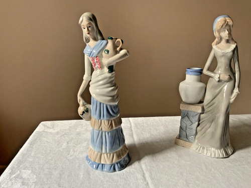 Lladro style blue porcelain - 2,