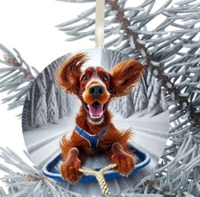 Red Setter Dog Hanging Bauble Gift Decoration Birthday Christmas 