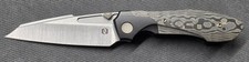 Rare! Null Knives Voodoo! Belt Satin M390 Wharncliffe! Gold Camo CF! Lowest BIN!