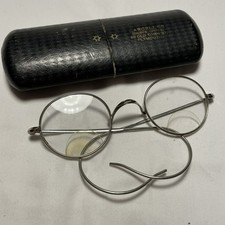 Antique C-Bridge Pince Nez Riding Glasses w/ Case Lascelles Plymouth c1900