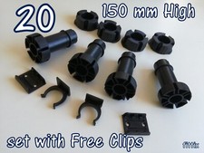 Set 20 Kitchen Plinths Legs 150 mm  Cabinet Unit Base Adjustable 10 Clips Free 