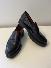 Penelope Chilvers Irvine Flame/ Burgundy Chunky All Leather Handmade Loafers 37