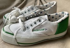 Kids Dunlop “Green Flash” Laced Trainers Plimsolls Size (Junior UK 11 EUR 29)