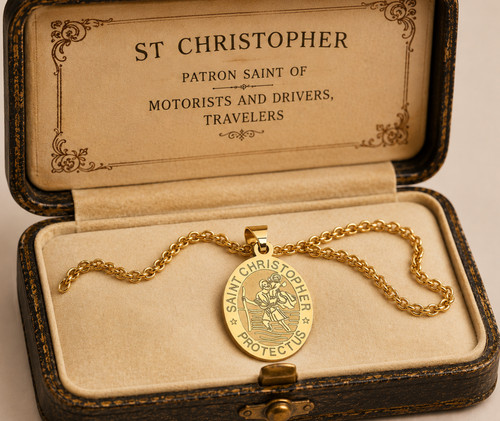 Gold saint christopher new - saint,
