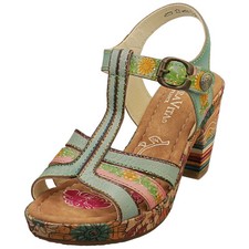 Laura Vita Nellao 26 Womens Wedge Sandals in Green Multicolour - 4 UK