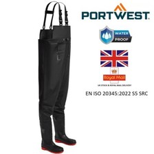 Mens Portwest Safety S5 Chest Waders Waterproof FLY Fishing Muck Wader Yard Size