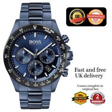 NEW HUGO BOSS 1513758 Hugo Boss Relo MEN'S STAINLESS BLUE STRAP & BLUE DIAL 45MM