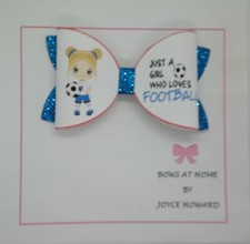 HANDMADE  HAIR BOWS -  GLITTER AND FAUX LEATHER - SPORTS TEAM 