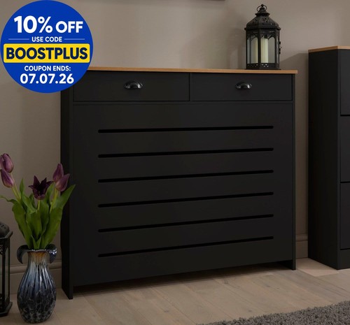 Black radiator cover cabinet - radiator,