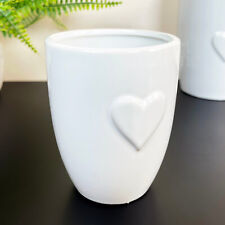 Heart Bathroom Set White Soap Dispenser Dish Tumbler Toothbrush Toilet Brush