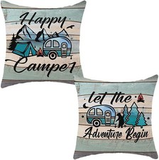 Happy Camper Pillow Covers Set