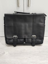 Contacts Genuine Leather Mens Briefcae 14 Inch Casual Vintage Briefcase