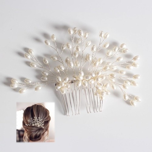 Pearl bridal hair comb vine - bridal,