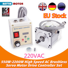 『EU』550W 750W 1100W 1.5KW 2.2KW Brushless AC Servo Motor CNC Controller Kit 220V