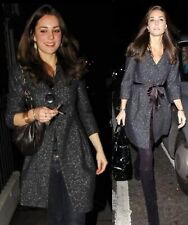 Zara black Coat sparkle Metallic size S 8/10 Kate Middleton Princess Royal 