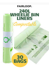 Thirty - 240L Compostable Wheelie Bin Liner Food Waste - Free Xmas Gift