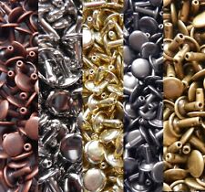 Double Cap Leather Rivets 9mm - 7mm - 6mm + 6 Colours - Strong Iron Good Quality