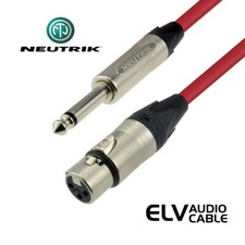 Sound Lab Pro Neutrik XLR to 6.35mm Jack Microphone DJ Mic Lead 3M Red Cable