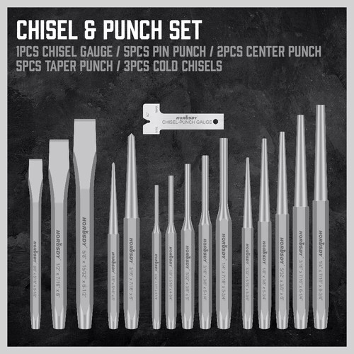 16pcs punch chisel cold - 16pcs,