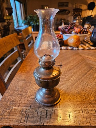 Vintage brass oil lamp - brass,