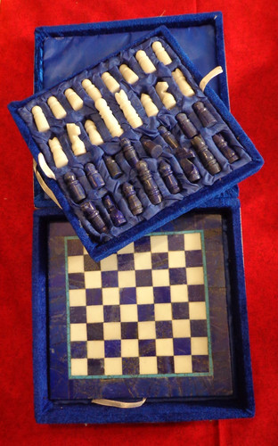 Handmade lapis lazuli chess - lapis,