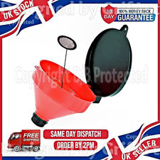 EXTRA LARGE FUNNEL OIL DRUM HEAVY DUTY ROUND WIDE PLASTIC SPOUT WITH FILTER LID