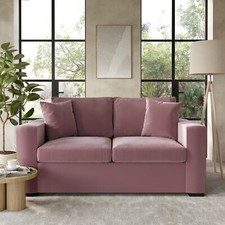 Pink Velvet Pull Out Sofa Bed - Seats 2 - Layton LYT003