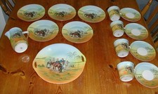 Czechoslovakia China 15 Piece Tableware set - Desert, Horses and Men