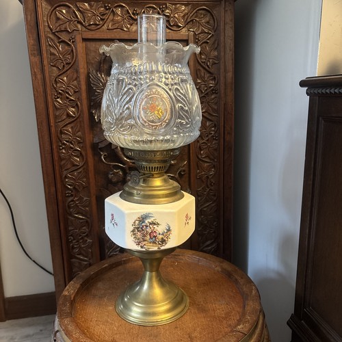 Victorian antique oil lamp - antique,