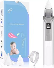 Electric Baby Nasal Aspirator - Baby Nose Sucker - 6 Levels - White & Green