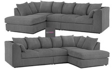 XXL JUMBO CORD L-SHAPED CORNER SOFA SET LEFT / RIGHT HAND 4/5 SEATER UNIVERSAL