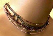 last one ZARA NECKLACE BEADED CHAIN COLLAR CHOKER NECKLACE NEW WITH TAG