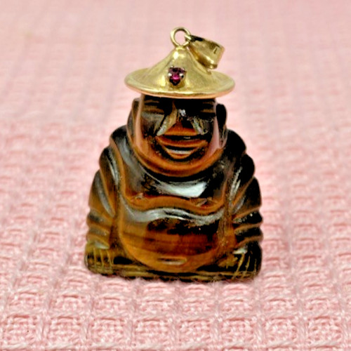 Vintage 585 gold tiger eye - gold,