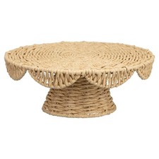Round Rattan Cake Stand Woven