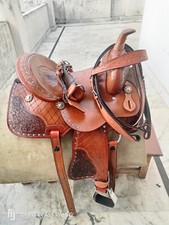 Western Leather Horse Saddle Tack Set  Horse Saddle Free Ship