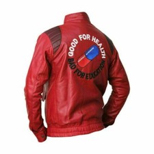 Akira Kaneda Red Real Leather Motorcycle Biker Cafe Racer Vintage Biker jacket
