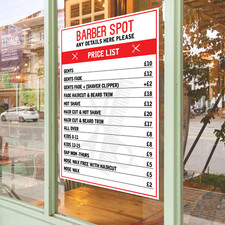 Barber Shop Poster Price List
