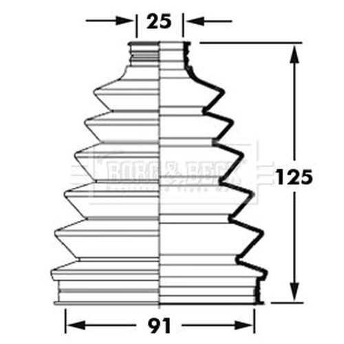 Borg beck drive shaft bellow - beck,