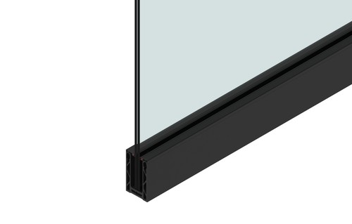 Black glass balustrade - glass, channel