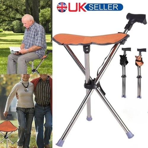 Folding walking stick seat - stick,