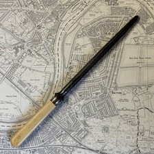 Vintage Sharpening Steel Tool Sharpener With Sterling Silver Trim