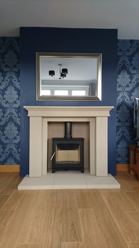 Georgian style stone - stone, fireplace