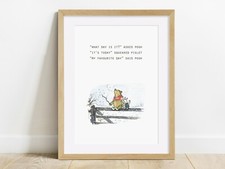 Winnie the Pooh Quote Print, My favourite day, A4, Wall Art Picture Gift