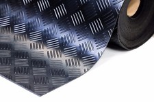 5 BAR CHECKER - PLATE RUBBER GARAGE FLOORING MATTING 1.5M WIDE X 3MM THICK