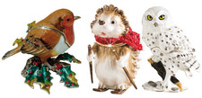 Christmas Trinket Box 3 Assorted Designs Robin Hedgehog Owl Beautiful Gift Boxed
