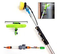 17ft-20ft-24ft Telescopic Water Fed Window Cleaning Pole Hose Fed Extendable Kit